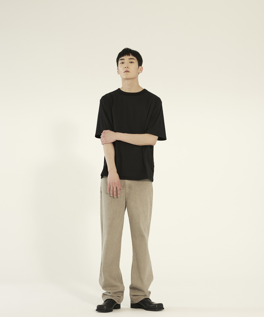 llud러드 LLUD Loose fit Straight Jeans Beige