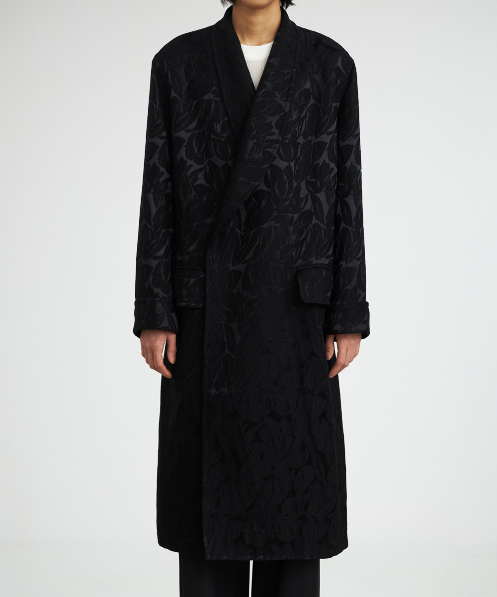 YOUTH유스 Evening Gown Coat Black Jacquard