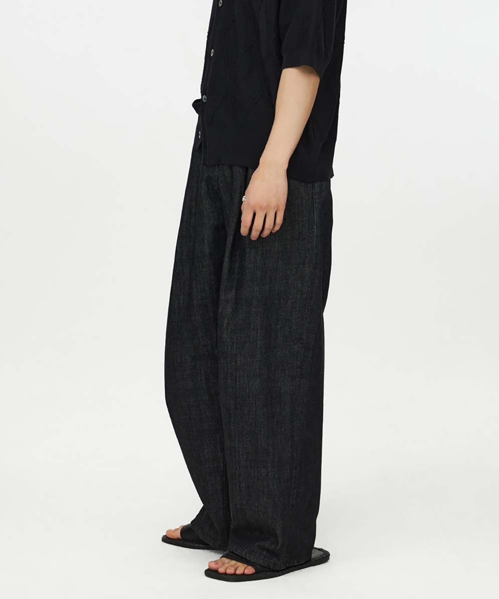 YOUTH유스 SS23 Structured Wide Denim Pants Washed Black