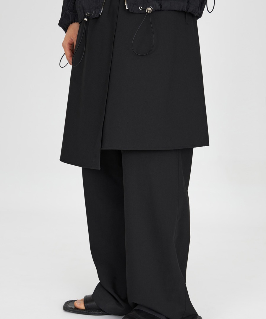YOUTH유스 SS23 Skirt String Wide Pants Black